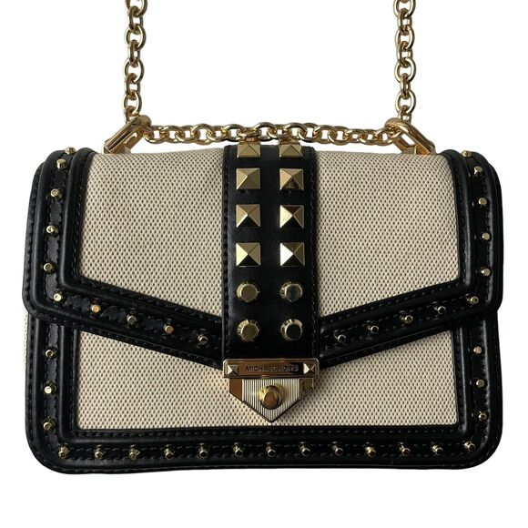 Michael By Michael Kors Soho Small Frameout Chain Shoulder Bag Natural Black - Picture 1 of 5